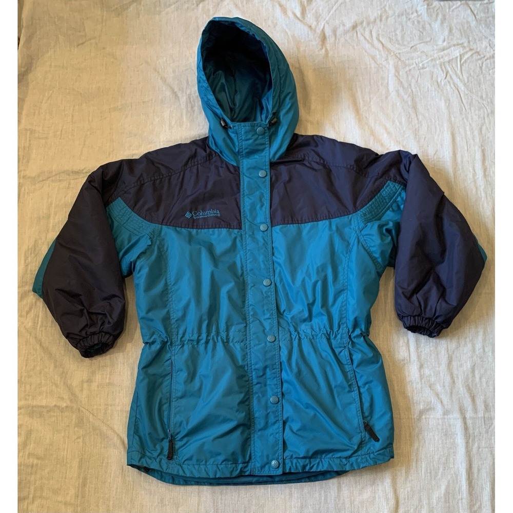 Columbia Jacket Women's Small Teal Full Zip Hooded Y2K Vintage - Picture 2 of 12